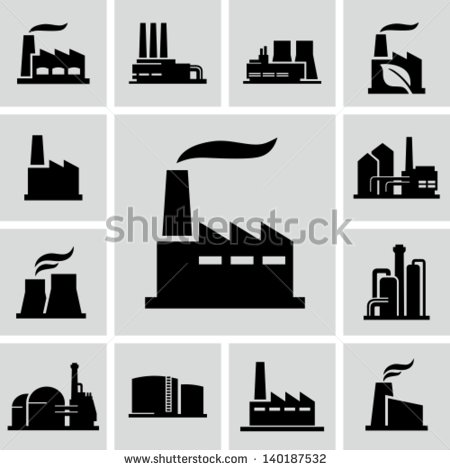 Manufacturing Factory Icon Manufacturing Factory Icon