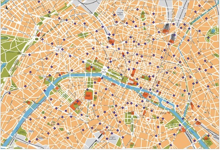 Map of Paris City Streets