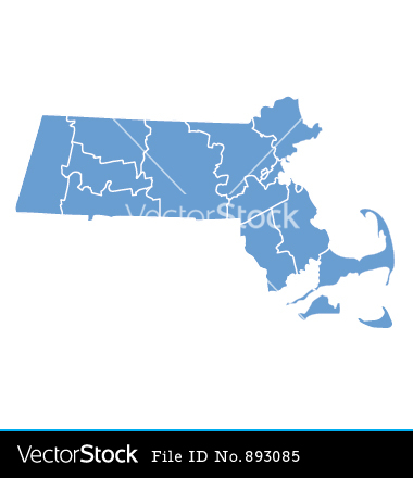 Massachusetts State Map Vector