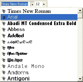Microsoft Word Fonts List Microsoft Word Fonts List
