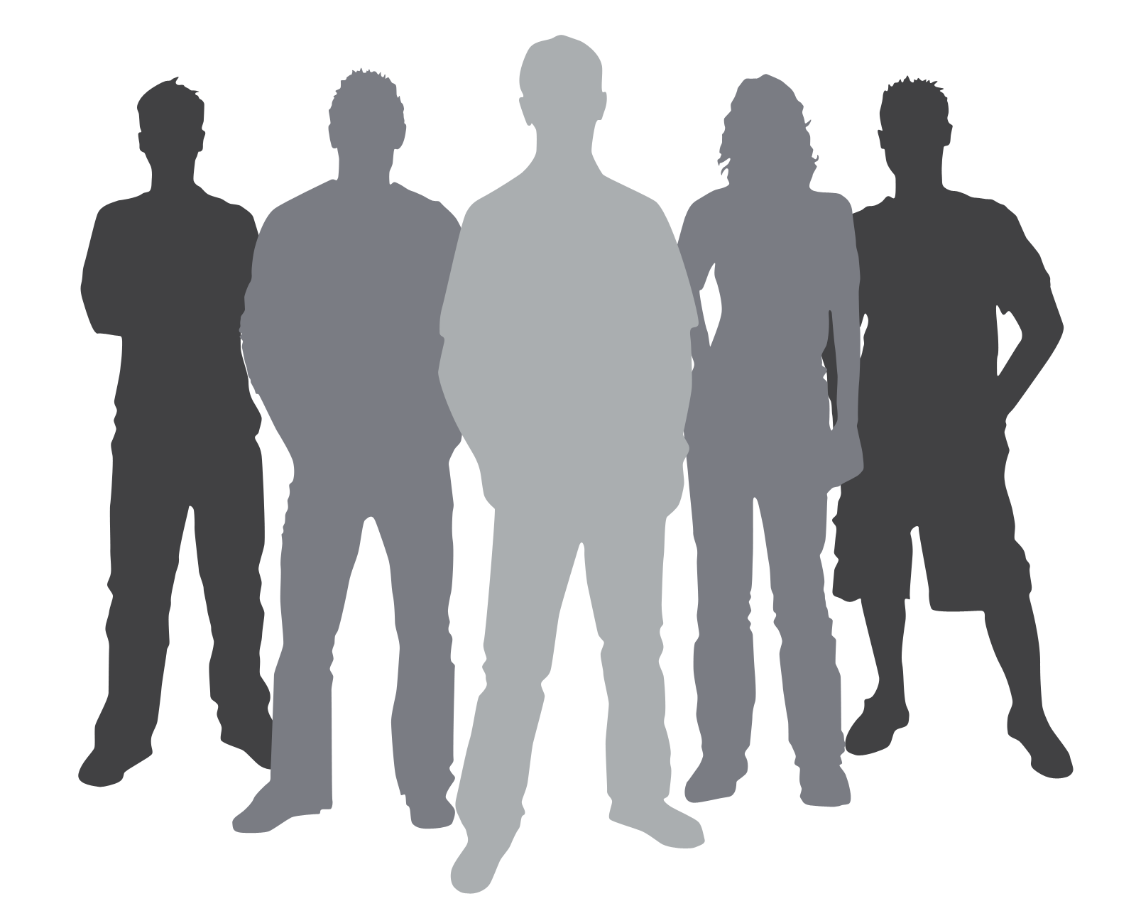 14 Group Of People Silhouette Vector Clip Art Images