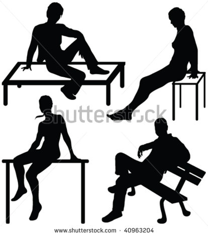 Person Sitting Silhouette Vector