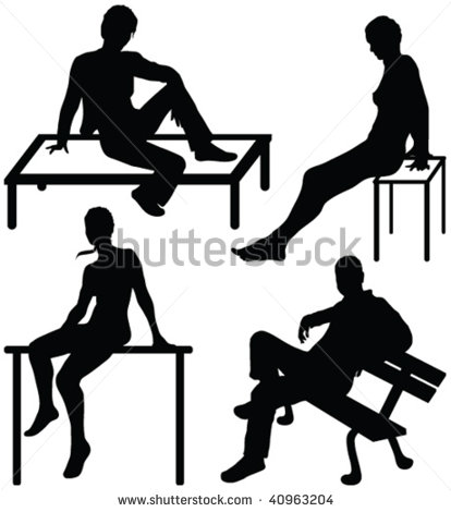 Person Sitting Silhouette Vector Person Sitting Silhouette Vector