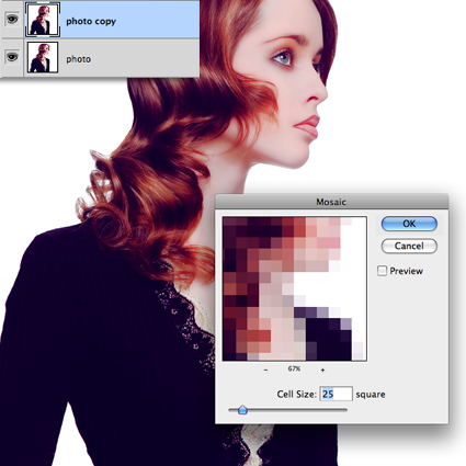 Photoshop Pixelate Effect