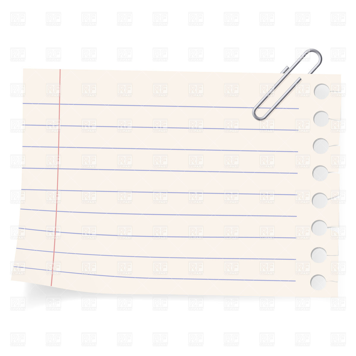 Piece Notebook Paper Clip Art