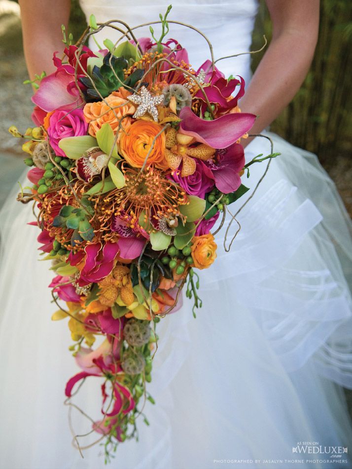 Pink and Orange Fall Wedding Flowers