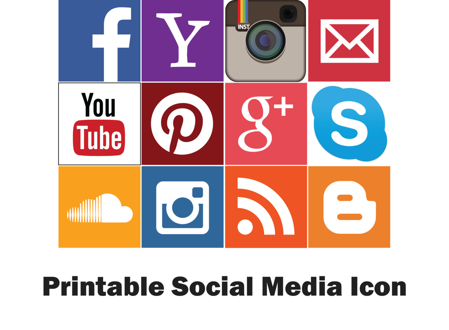 Printable Social Media Icons