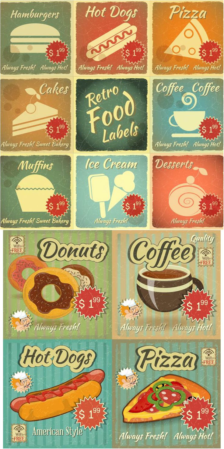 Retro Food Labels