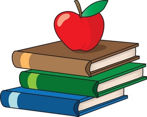 School Books and Apple Clip Art