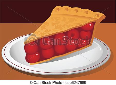 Slice of Pie On Plate Clip Art