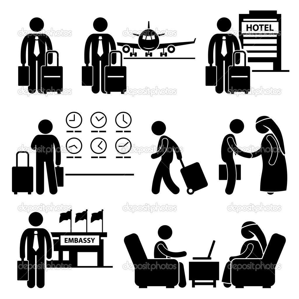 Stick Figure Business Travel