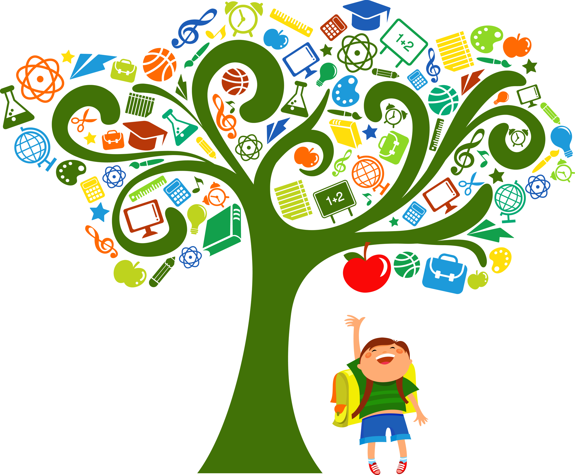 Tree Back to School with Education Icons