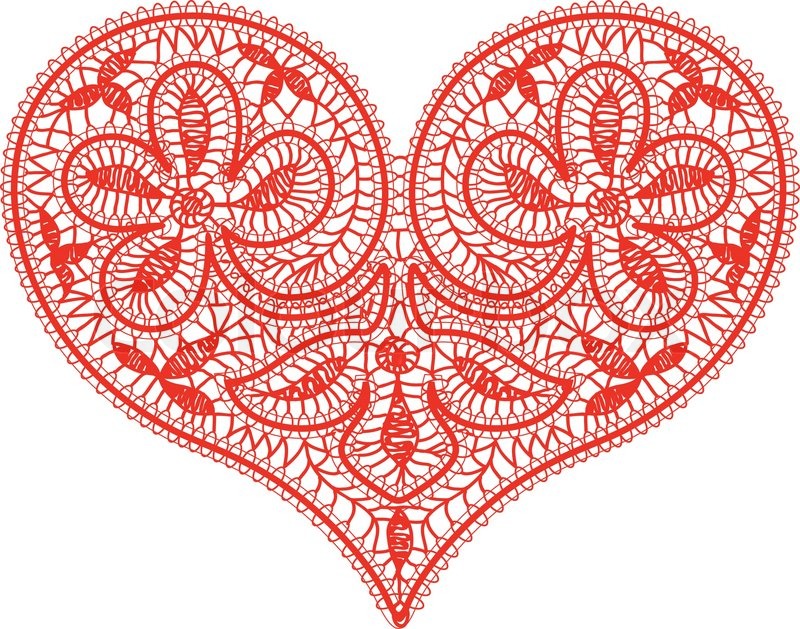 Valentine Lace Hearts Transparent Background