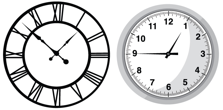 Vector Clock Face Clip Art