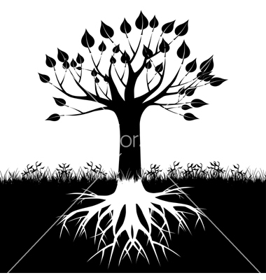 Vector Tree Roots Silhouette