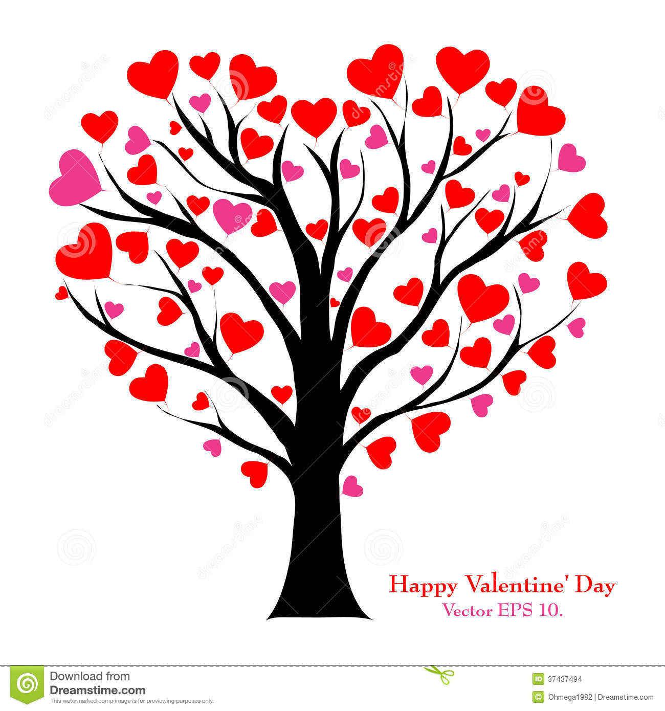 Vector Tree with Hearts