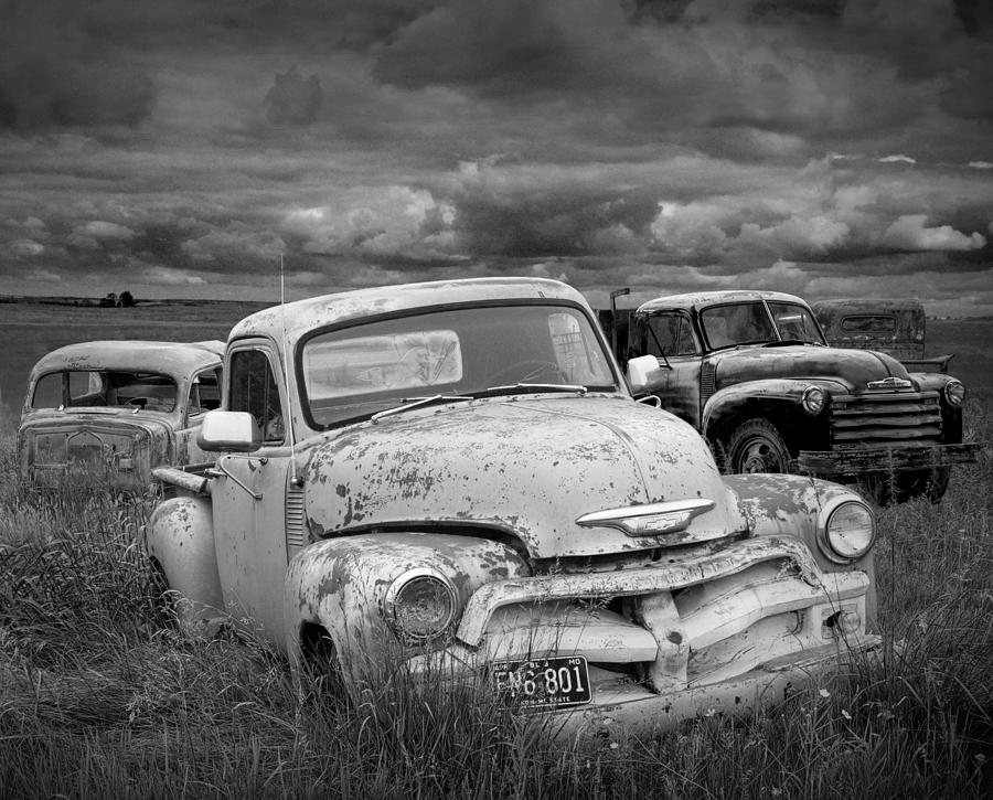 Vintage Black and White Photography Cars