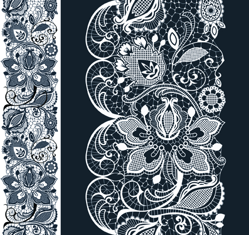 White Lace Border Vector Image Free