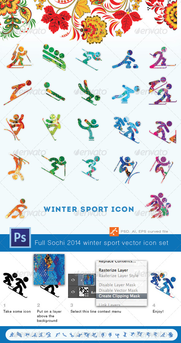 Winter Olympic Sports Icons