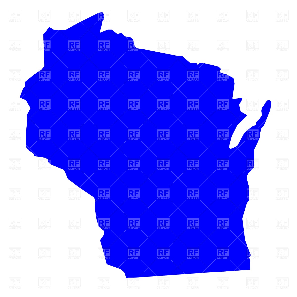 Wisconsin State Map Clip Art