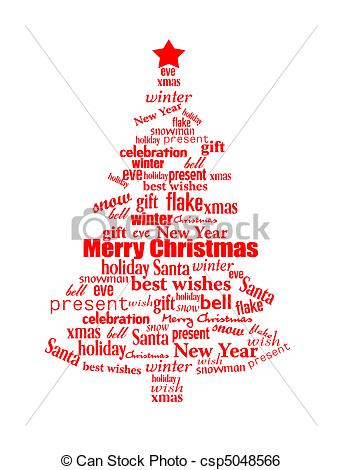 Word Christmas Tree Clip Art