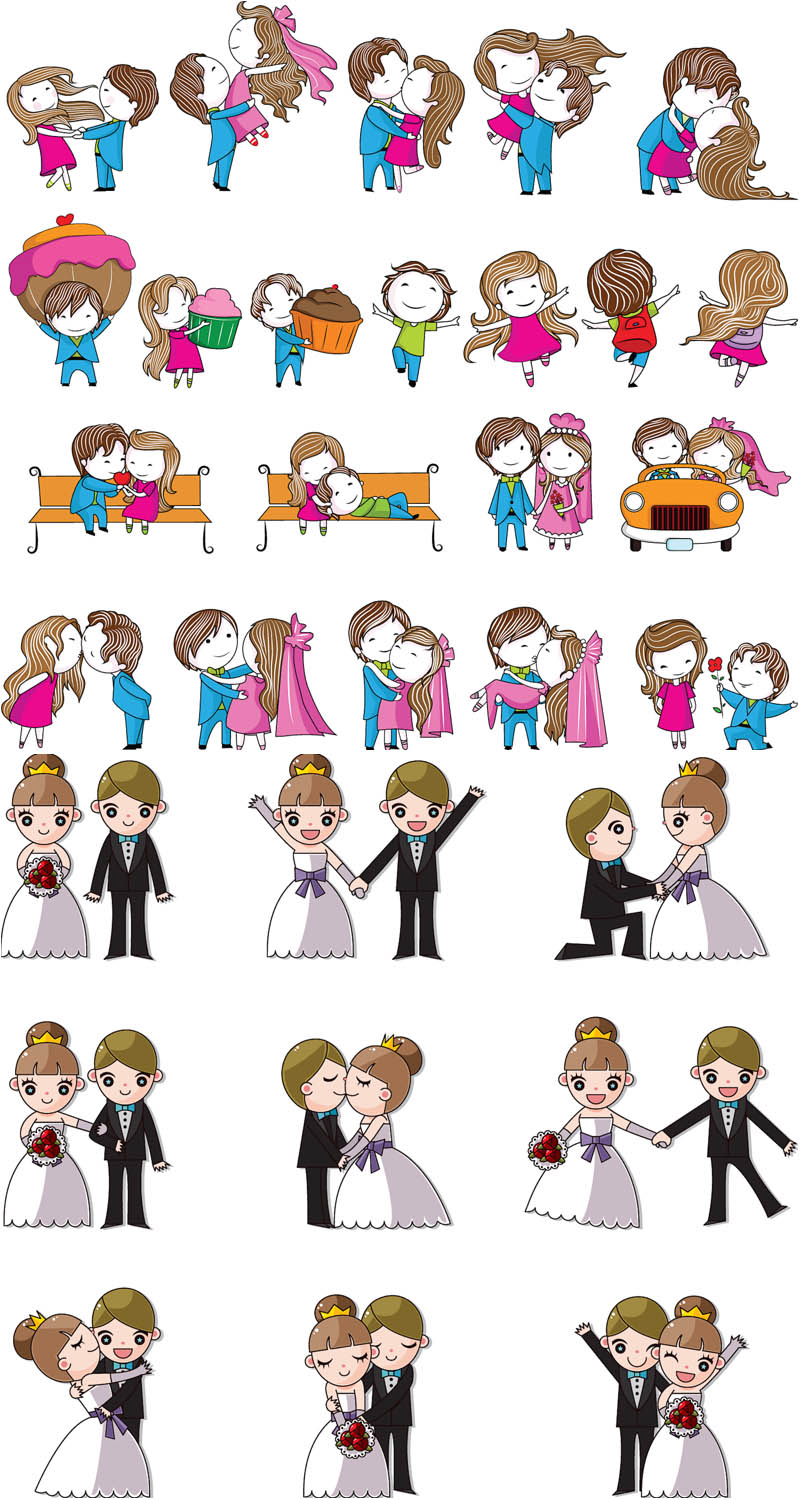 XOO Plate :: Cartoon Style Wedding Elements Vector Pack - Nice