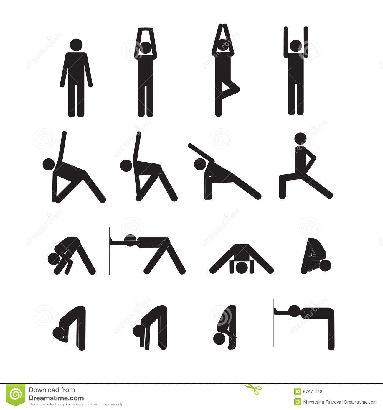 Yoga Stick Figure Vector