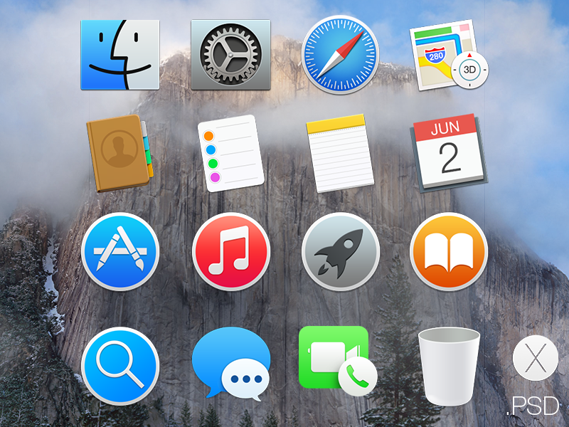 Yosemite Icons OS X