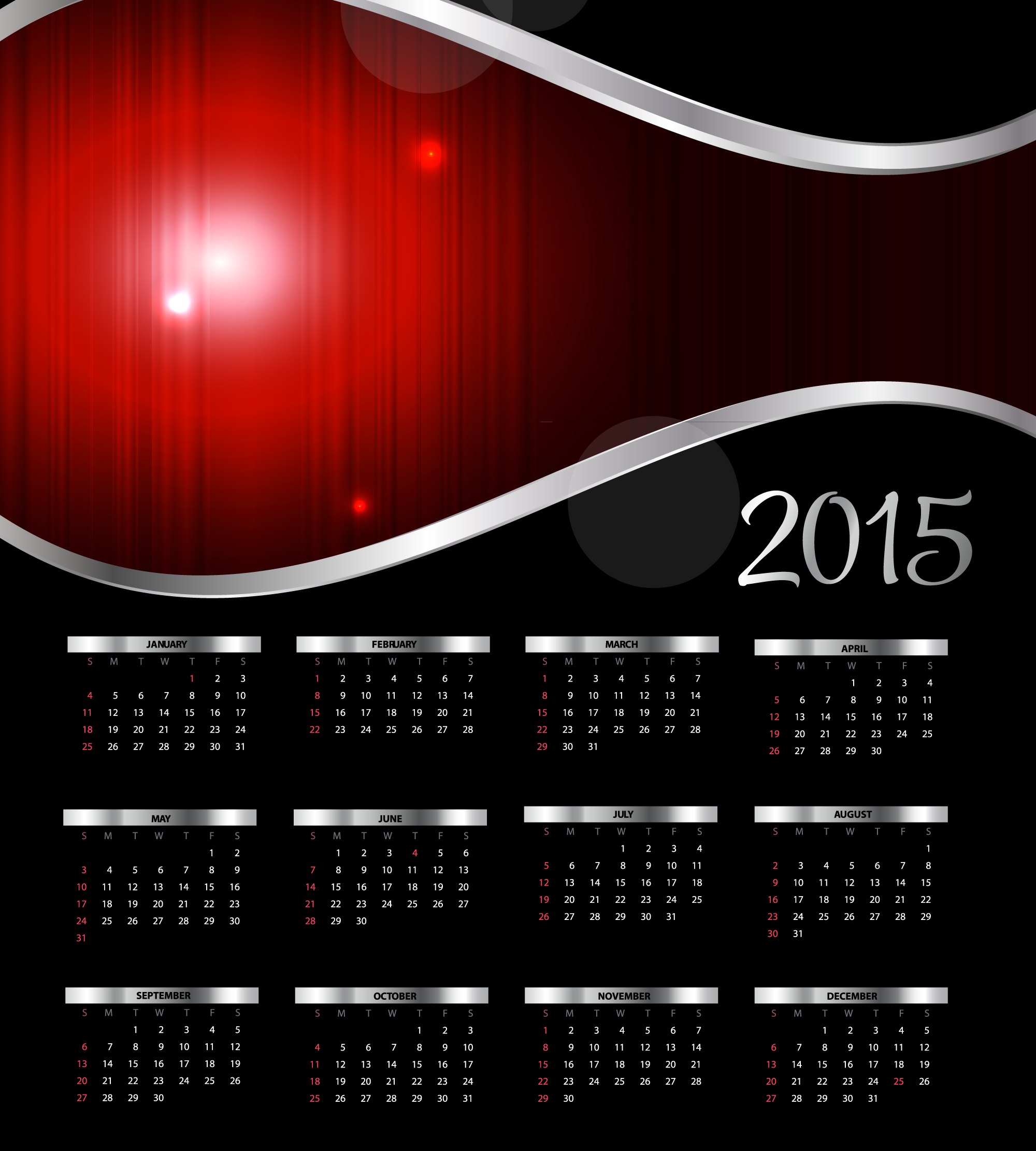 2015 Calendar Vector