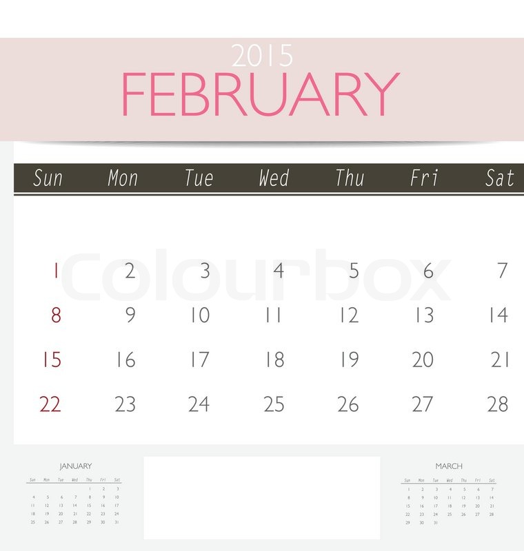 2015 Monthly Calendar Template