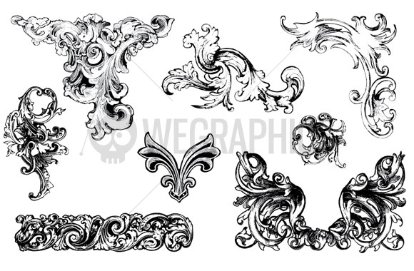 15 Baroque Design Vector Images