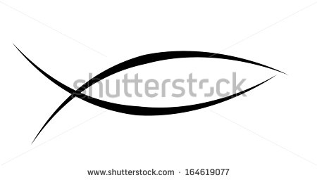 Black and White Christian Fish Symbol