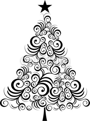 Black Christmas Tree Outline