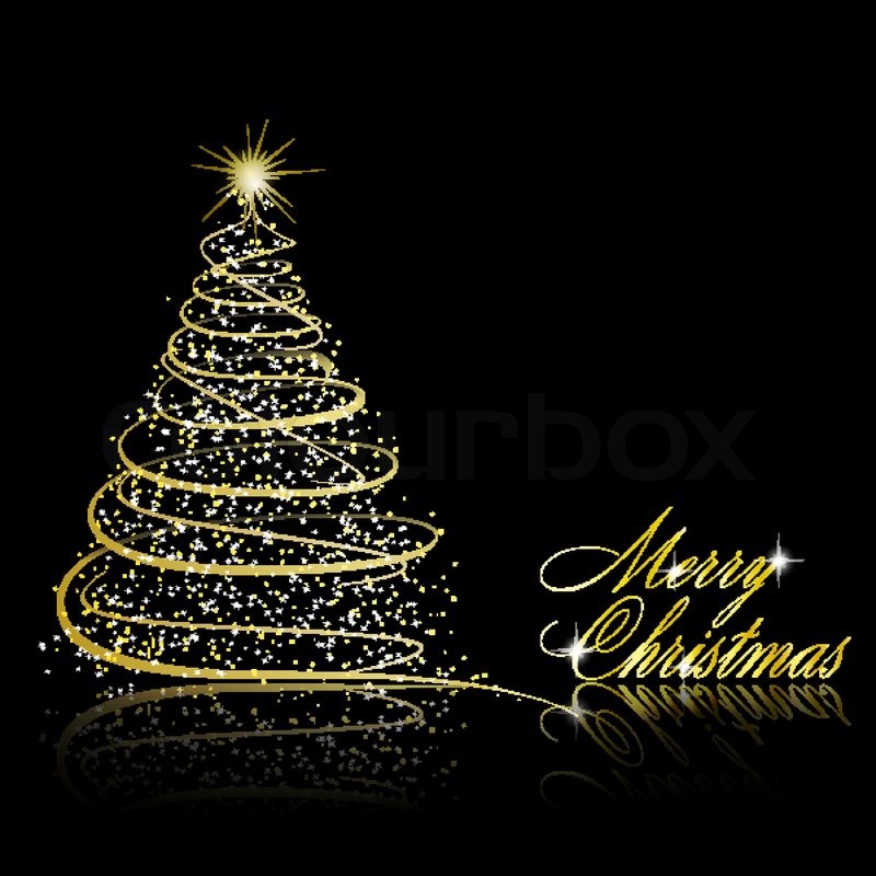 Black Christmas Tree Vector