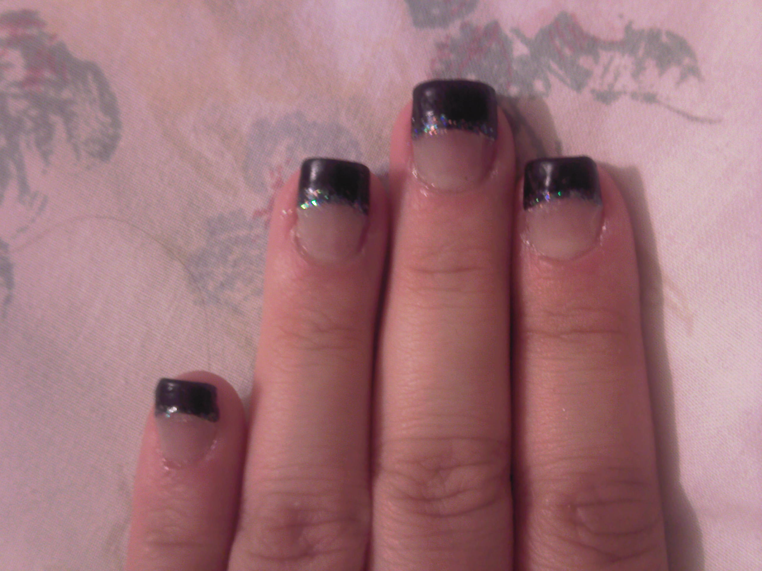 Black Tip Acrylic Nails