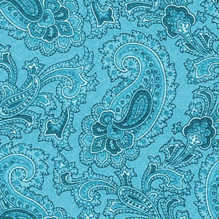 Blue Green Brown Paisley Pattern