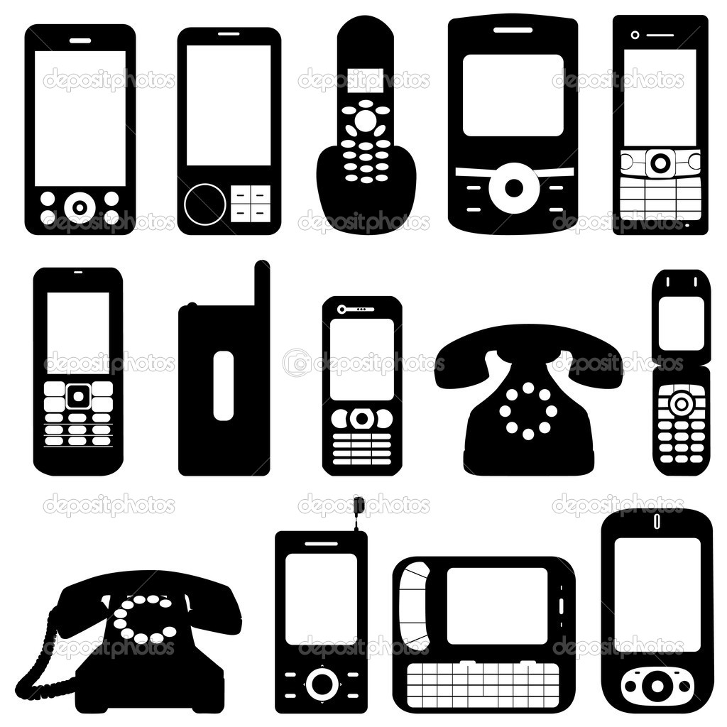 Cell Phone Silhouette Vector