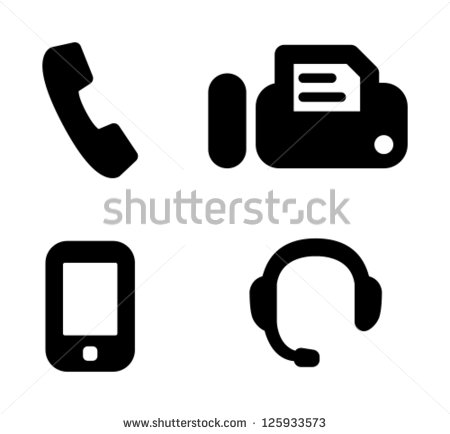 Cell Telephone Fax Email Icons