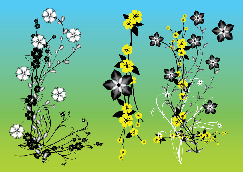 Chinese Flowers Vector Art