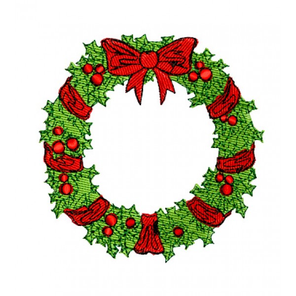 Christmas Wreath Embroidery Design