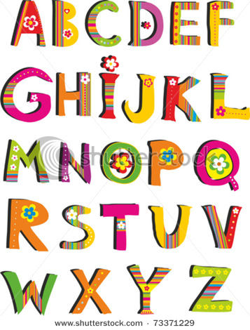 Colorful Font Styles Alphabet
