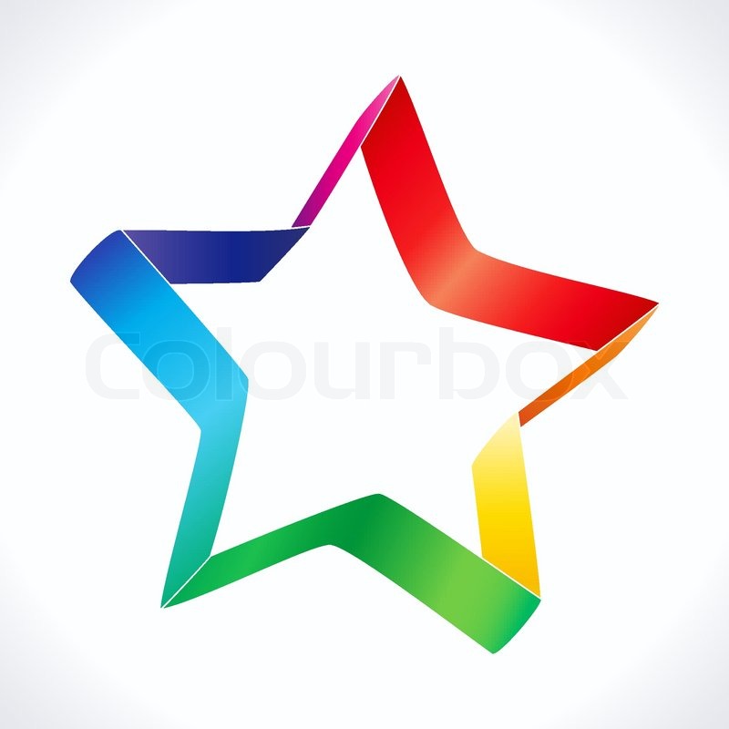 Colorful Stars On White Background
