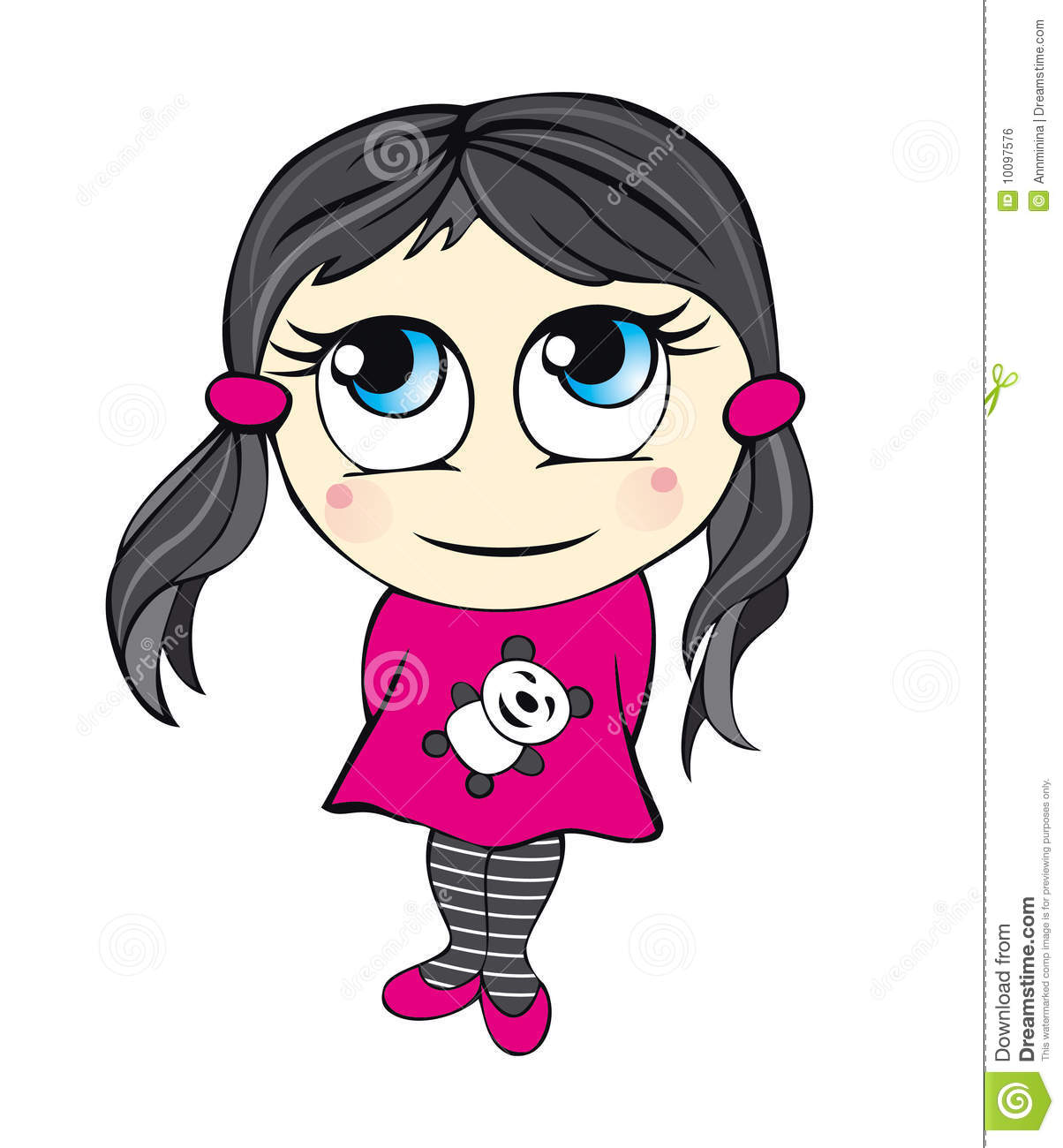 Cute Cartoon Girl Illustration