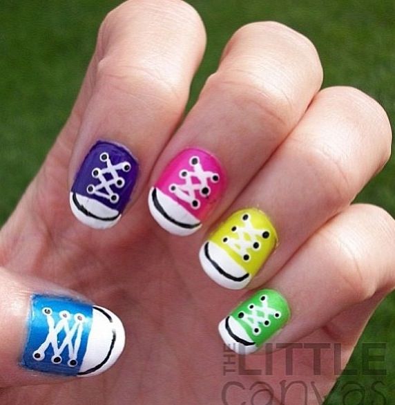 Cute Nail Art Converse Shoe Cute Nail Art Converse Shoe