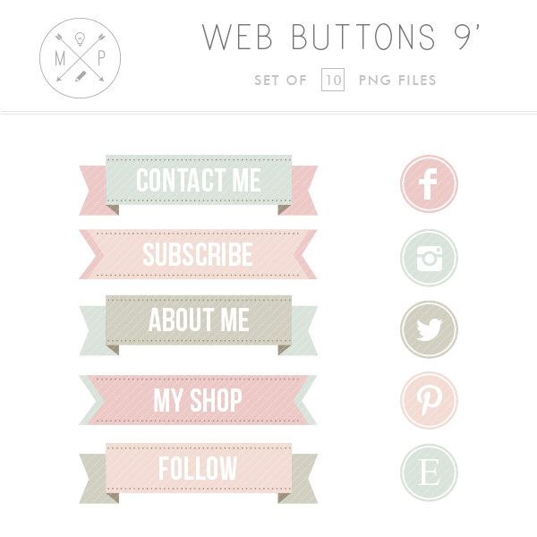 Cute Social Media Buttons