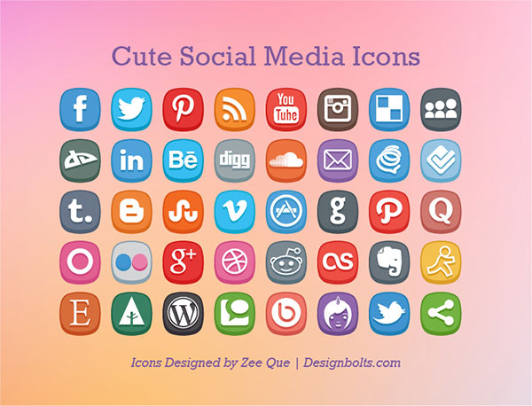 Cute Social Media Icons