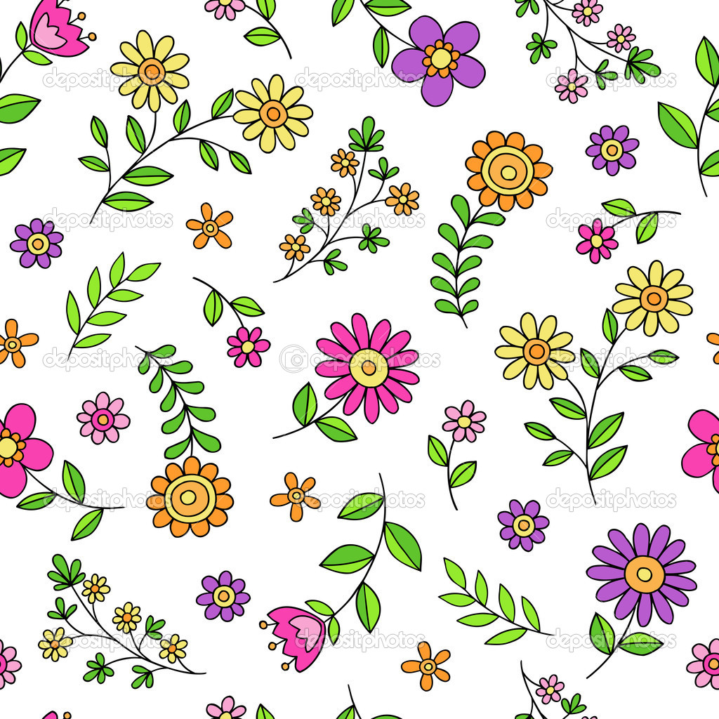 Doodle Flower Pattern Clip Art