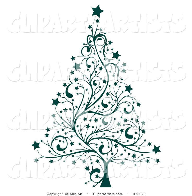 Elegant Christmas Tree Clip Art