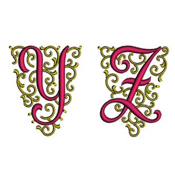 Fancy Monogram Font Embroidery Design