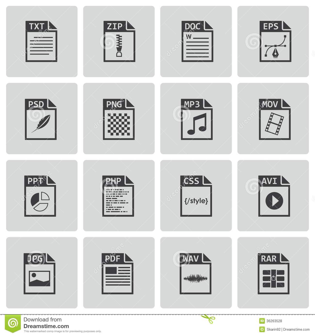 File Type Icons Vector Free